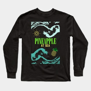 pineapple at sea full wave tshirt Long Sleeve T-Shirt